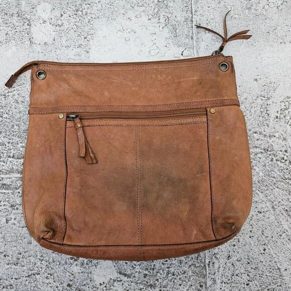 Fossil Vintage Bag Brown Genuine Leather Shouder Bag Read desc - Picture 4 of 9